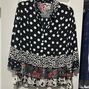 Polka Dot and Floral Women's Top